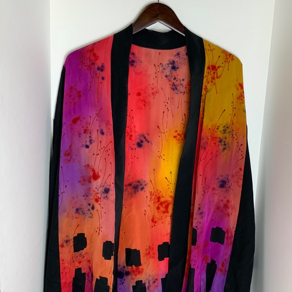 Silk Kimono Multi Colored Size Large